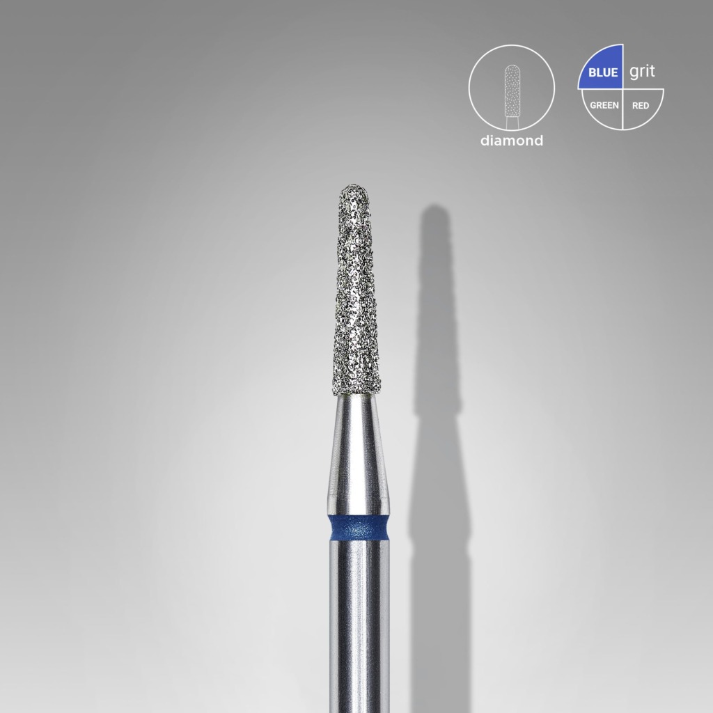 Fresa de diamante Staleks forma cono 1,8 mm (azul)