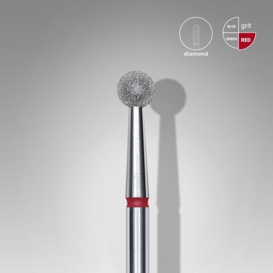 Fresa Staleks de diamante, forma bola, roja, 4mm