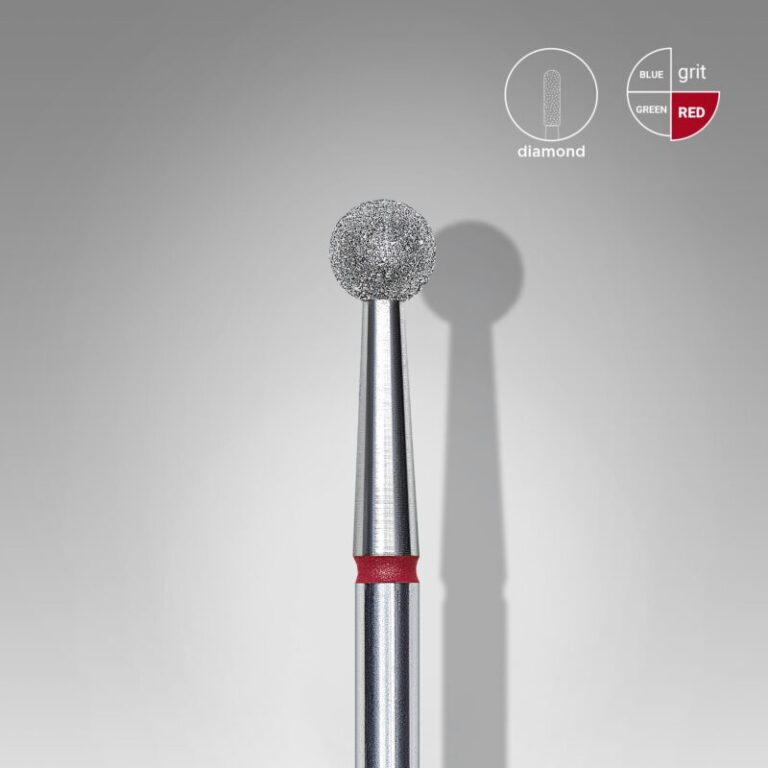 Fresa Staleks de diamante, forma bola, roja, 4mm