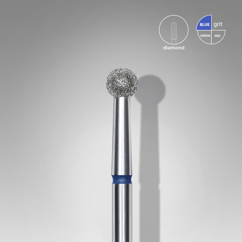 Fresa Staleks de diamante, forma bola, azul, 3.5mm