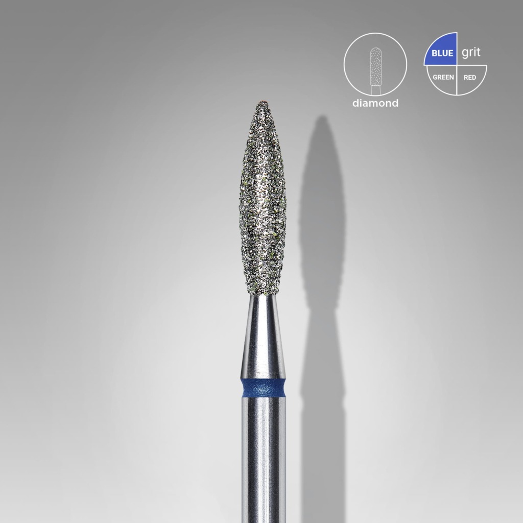 Fresa de diamante Staleks forma llama 2,3–10 mm (azul)