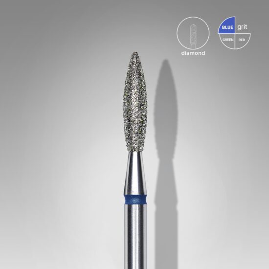 Fresa de diamante Staleks forma llama 2,3–10 mm (azul)