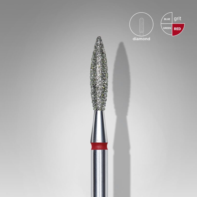 Fresa de diamante Staleks forma llama 2,3–10 mm (roja)