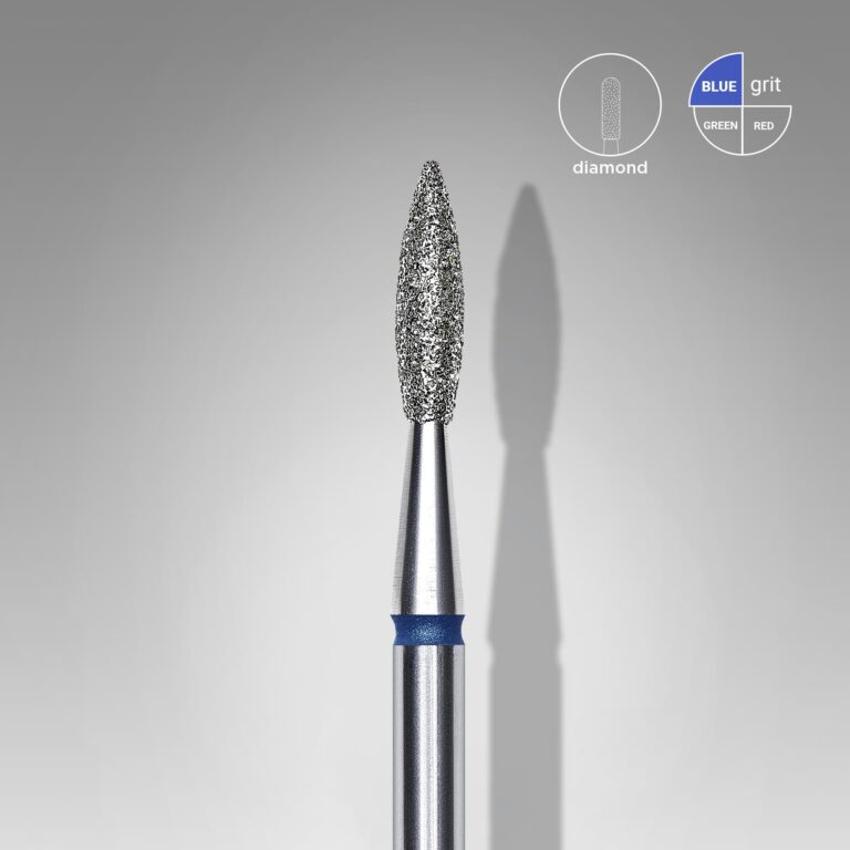 Fresa de diamante Staleks forma llama afilada 2,1–8 mm (azul)