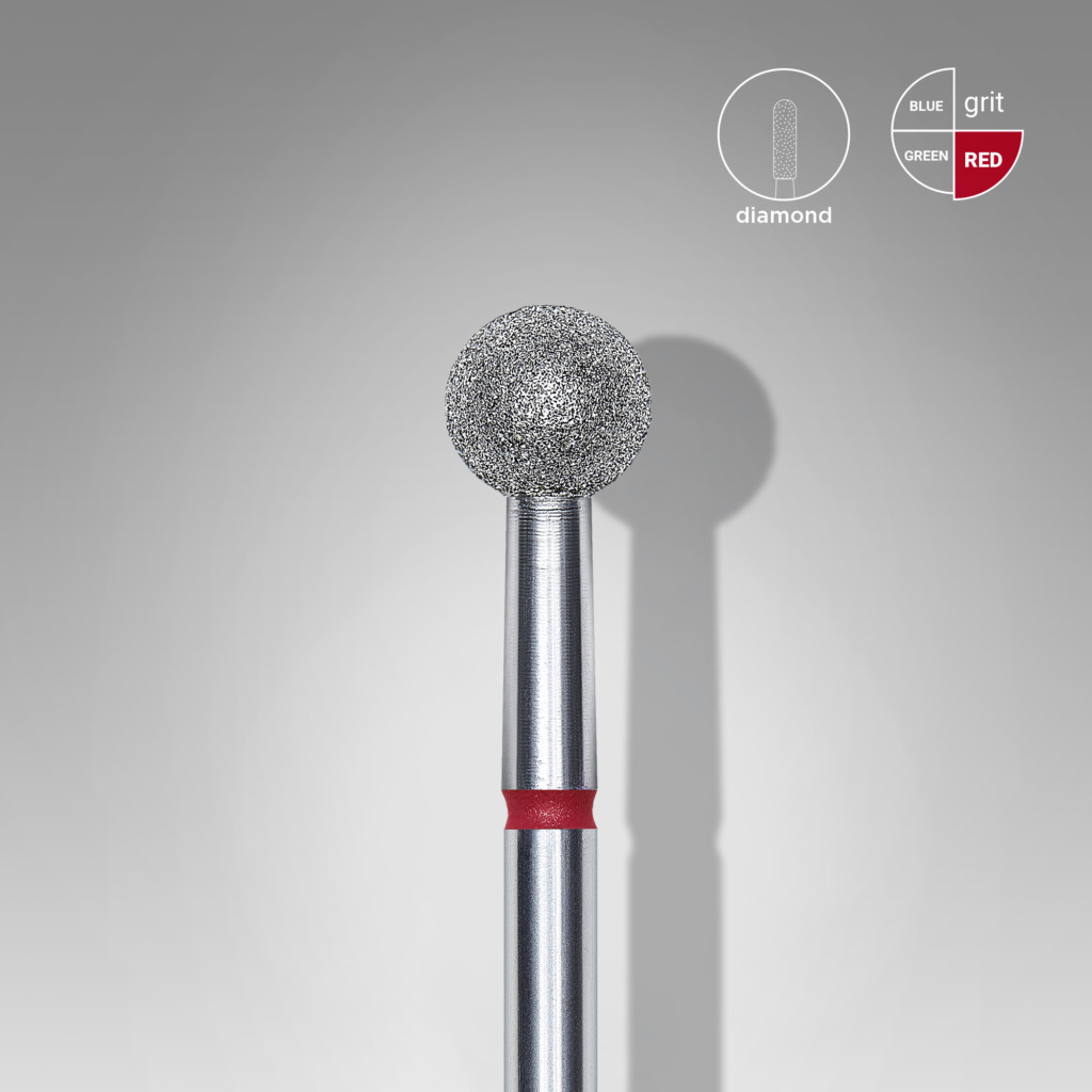 Fresa Staleks de diamante, forma redonda, grano fino, 5mm