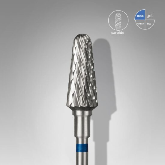 Fresa para retirar permanente/gel Staleks forma cono truncado 6 mm / 14 mm (azul)