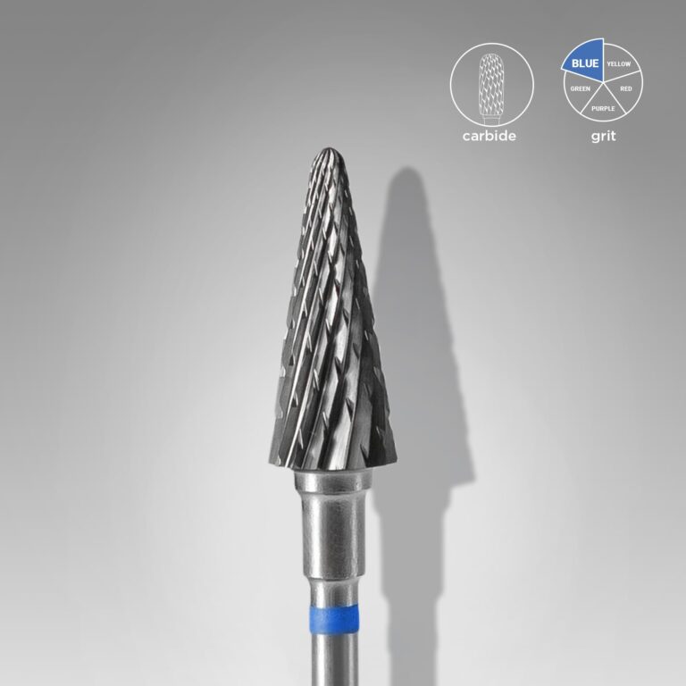 Fresa para retirar permanente/gel Staleks forma cono 6 mm / 14 mm (azul)