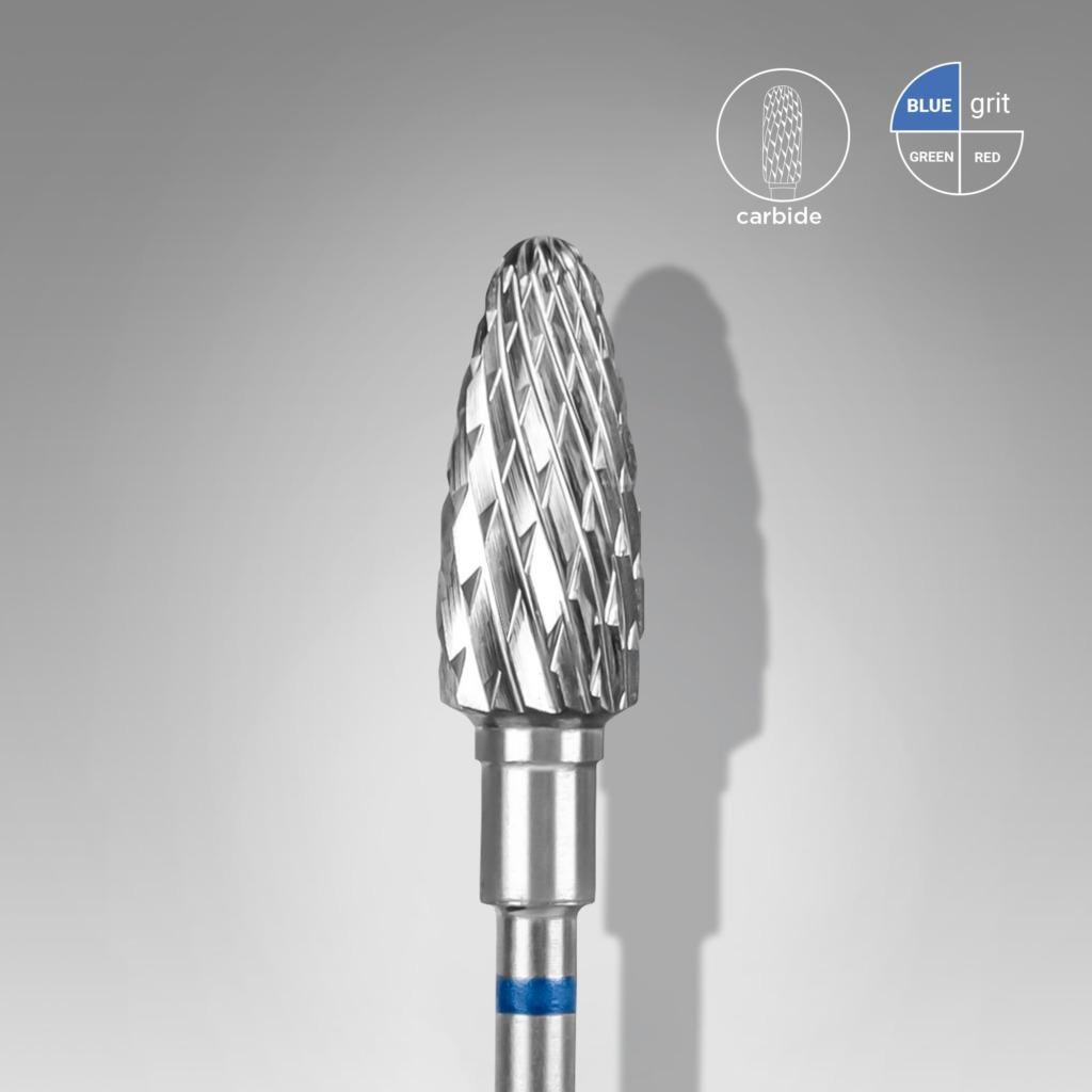 Fresa para retirar permanente/gel Staleks forma maíz 6 mm / 14 mm (azul)