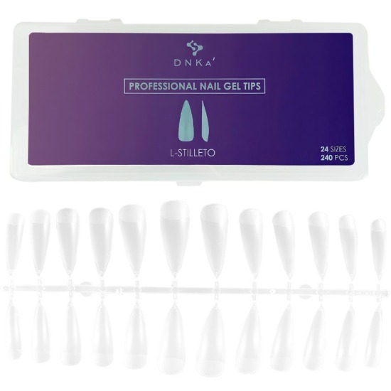DNKa' Professional Nail Gel Tips L-Stilleto, 240pcs