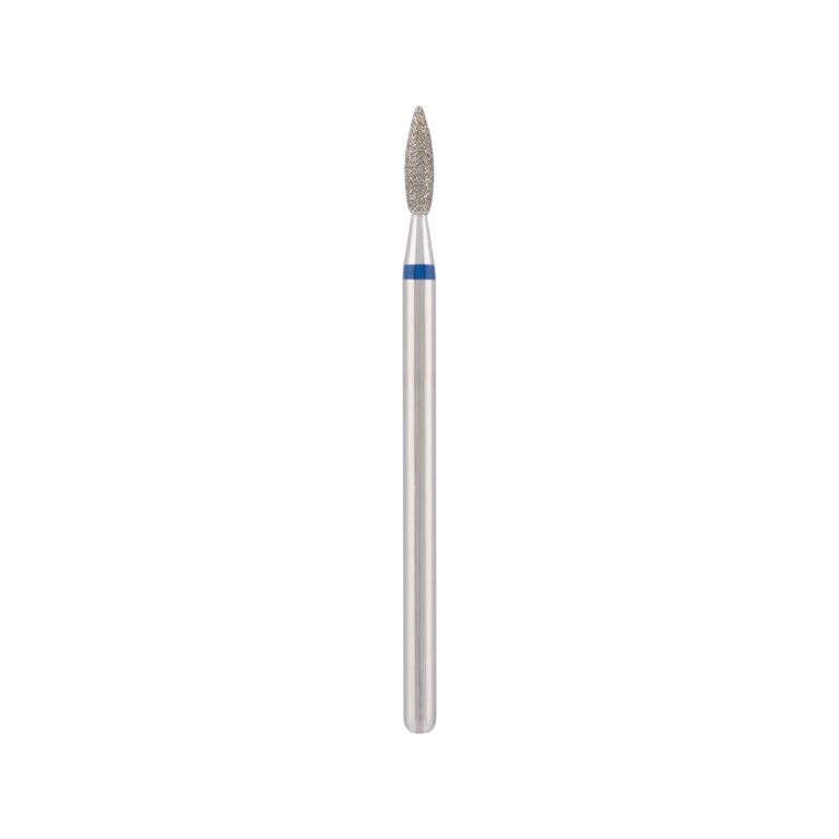 Fresa de diamante Vladmiva Ø 2,1 - 8 mm, forma llama, sin punta (azul)