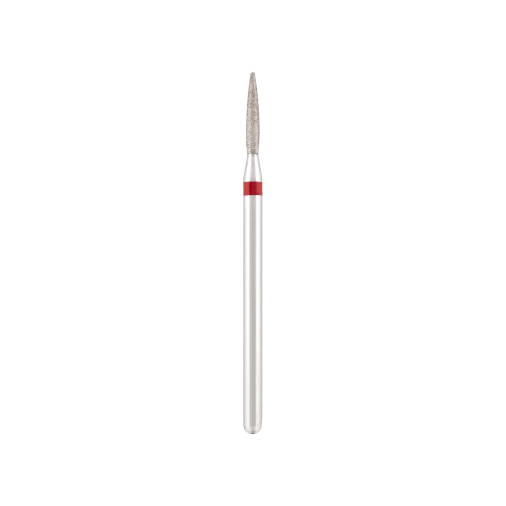 Fresa de diamante Vladmiva Ø 1,8 - 8 mm, forma llama, sin punta (roja)