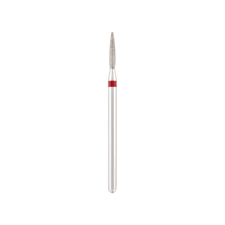 Fresa de diamante Vladmiva Ø 1,8 - 8 mm, forma llama, sin punta (roja)