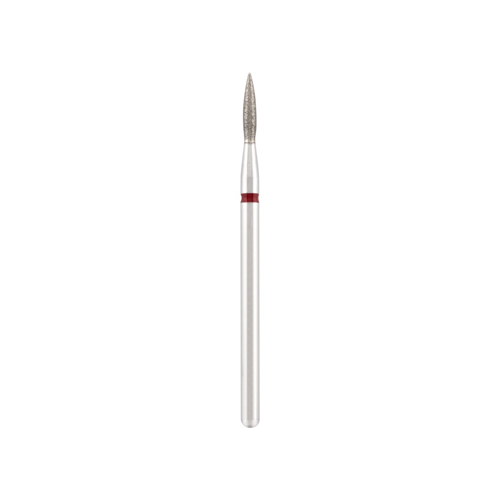 Fresa de diamante Vladmiva Ø 1,8 - 8 mm, forma llama (roja)