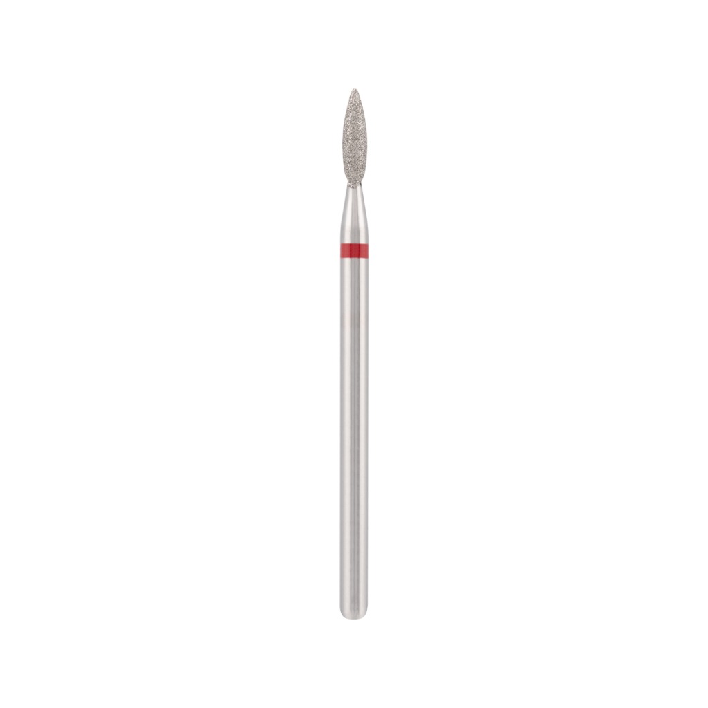 Fresa de diamante Vladmiva Ø 2,1 - 8 mm, forma llama, sin punta (roja)