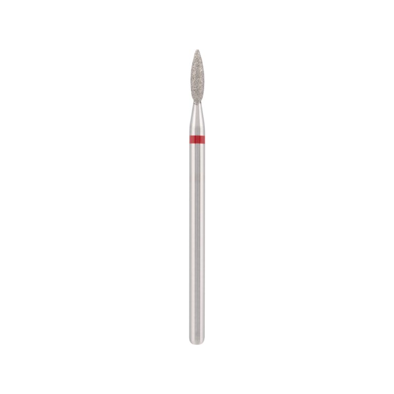 Fresa de diamante Vladmiva Ø 2,1 - 8 mm, forma llama, sin punta (roja)