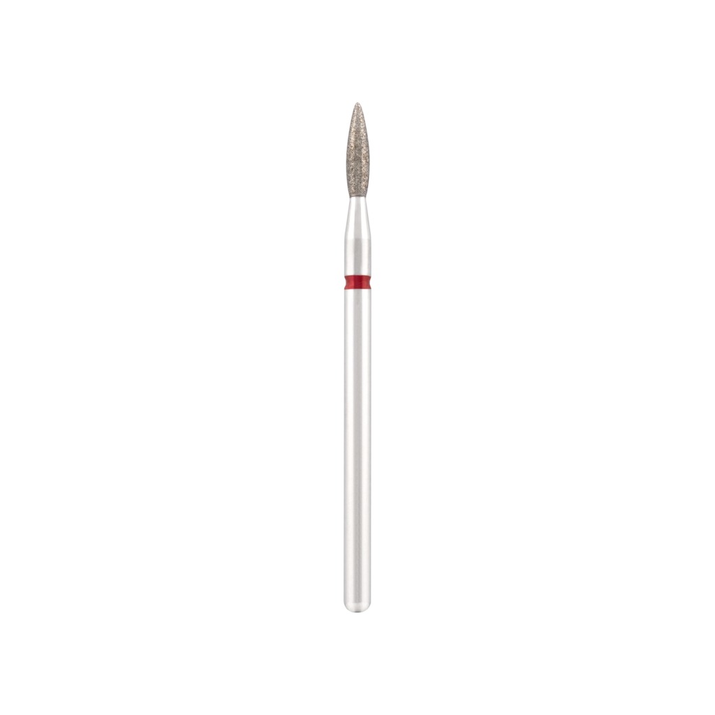 Fresa de diamante Vladmiva Ø 2,1 - 8 mm, forma llama (roja)
