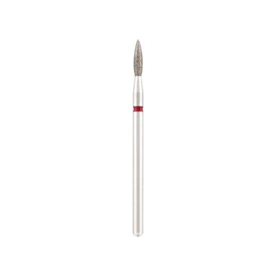 Fresa de diamante Vladmiva Ø 2,1 - 8 mm, forma llama (roja)