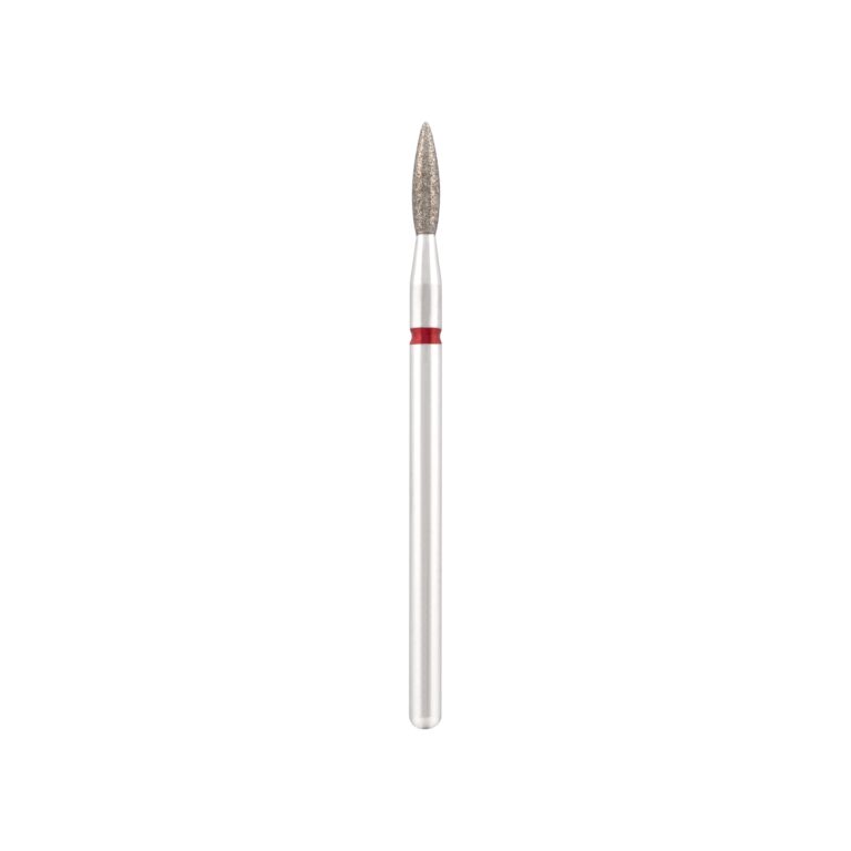Fresa de diamante Vladmiva Ø 2,1 - 8 mm, forma llama (roja)