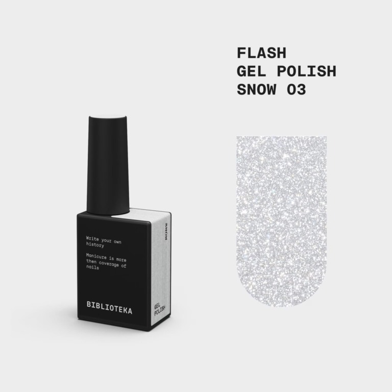 BIBLIOTEKA Flash Gel Polish № 03 Snow, 10 ml