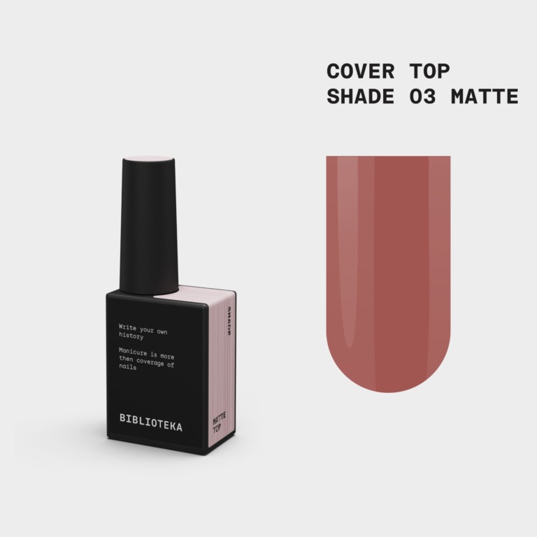 BIBLIOTEKA Matte Cover TOP № 03 Shade, 10 ml