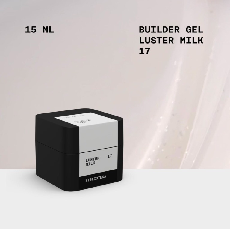 BIBLIOTEKA Builder Gel Nº 17 Milk LUSTER – Blanco lechoso con shimmer