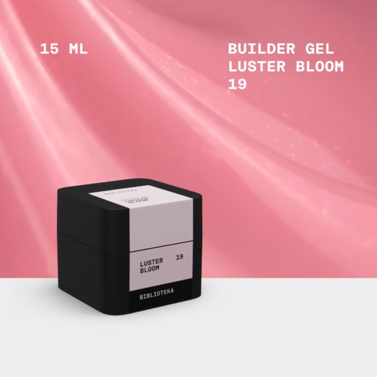 BIBLIOTEKA Builder Gel Nº 19 Bloom LUSTER – Rosa con shimmer