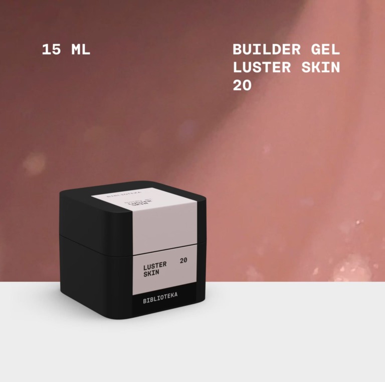BIBLIOTEKA Builder Gel Nº 20 Skin LUSTER – Beige cálido con shimmer