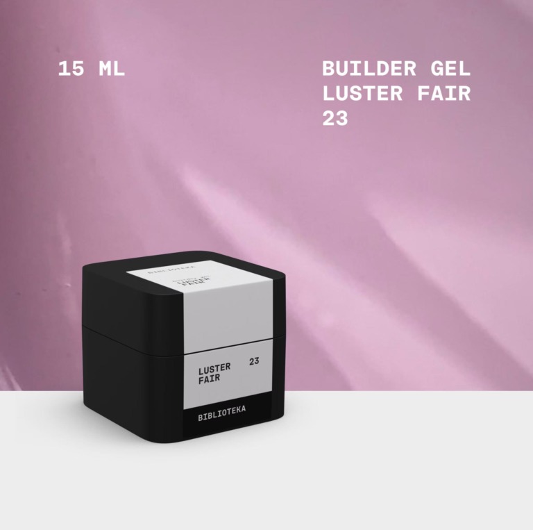 BIBLIOTEKA Builder Gel Nº 23 LUSTER Fair – Tono claro con shimmer