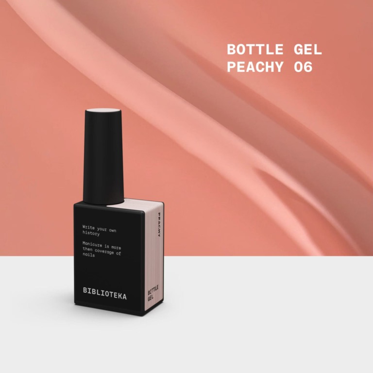 BIBLIOTEKA Bottle Gel Nº 06 Peachy — gel constructor con aroma a melocotón, 10 ml.