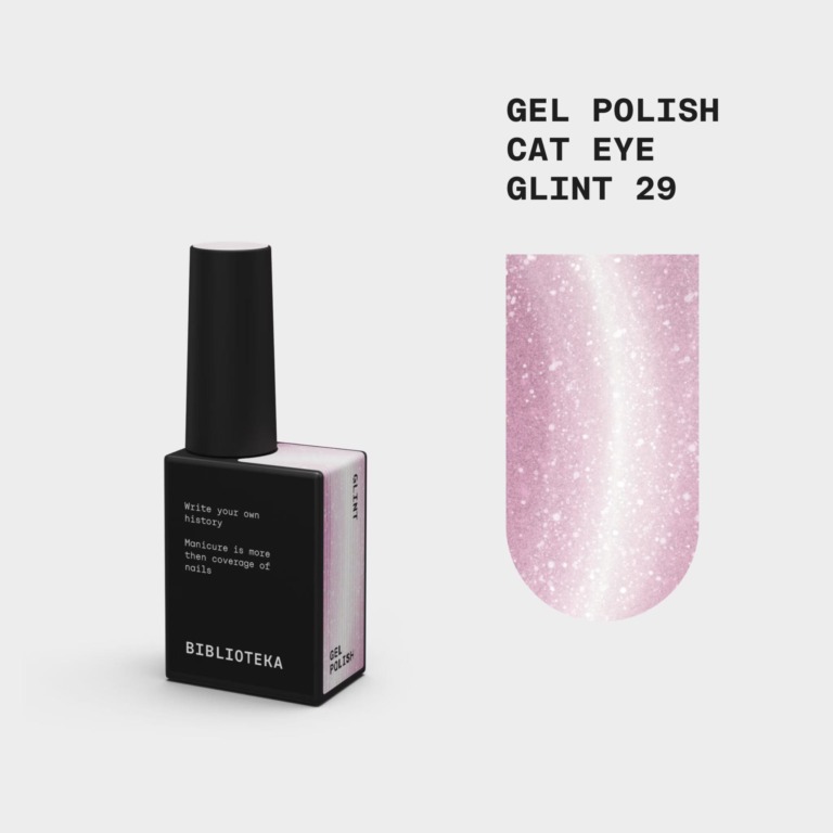 BIBLIOTEKA Esmalte semipermanente efecto ojo de gato Nº 29 Glint – beige rosado, 10 ml