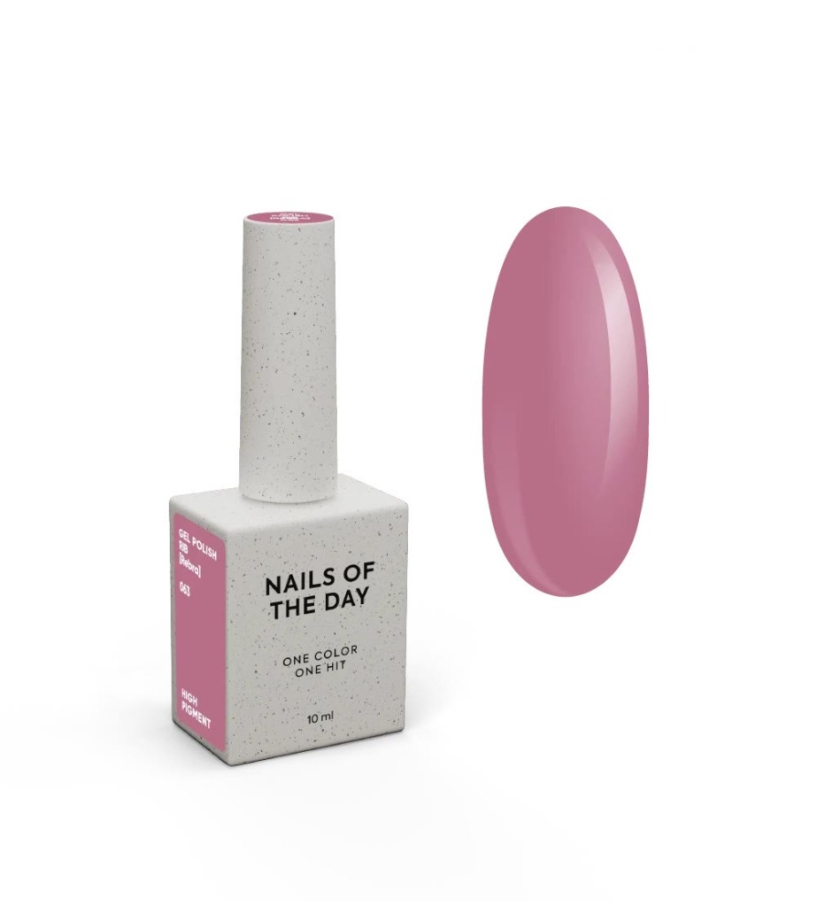 NAILSOFTHEDAY Gel Polish Rib [Rebra] 063 – esmalte nude rosado con cobertura en una sola capa, 10 ml