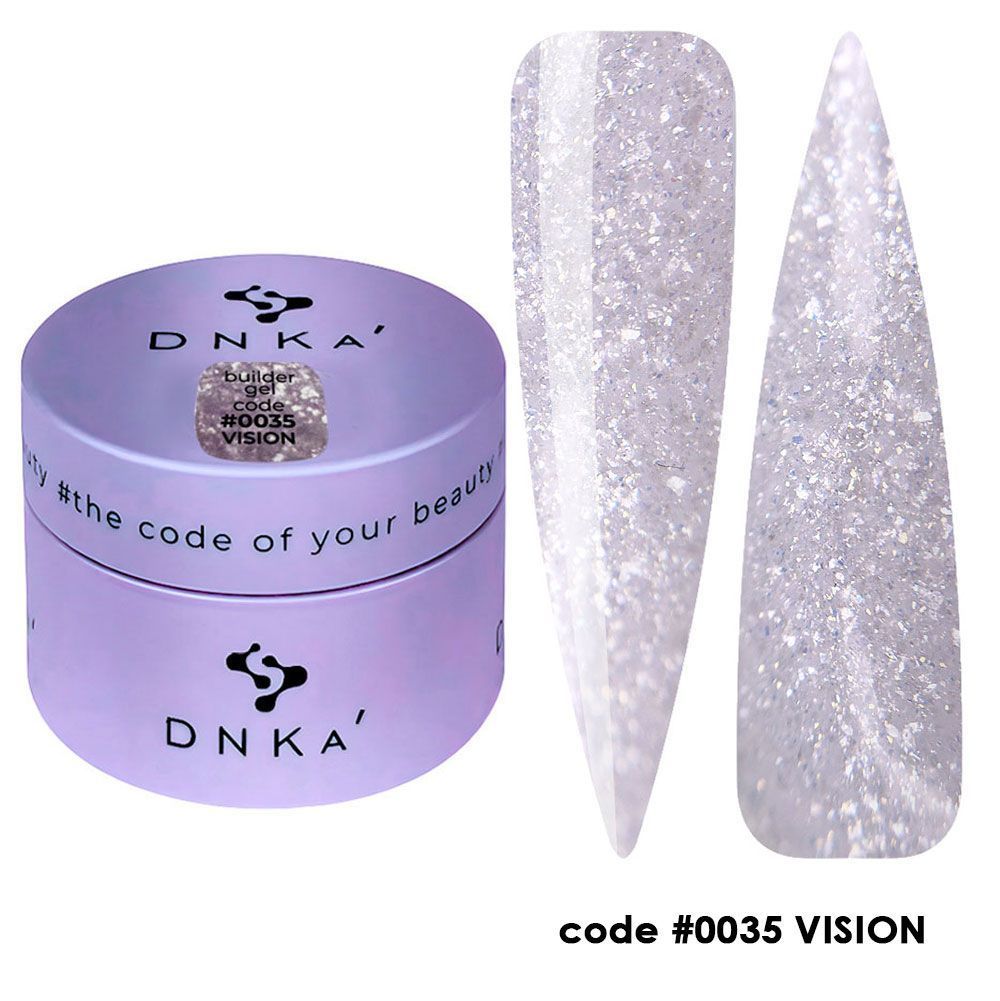 Gel constructor DNKA Vision con purpurina plateada