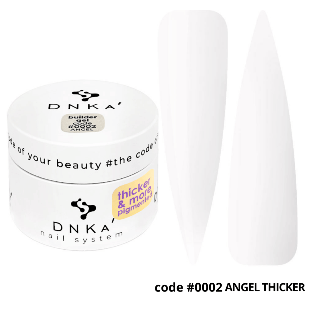 Gel constructor DNKA Angel 0002 con muestras de uñas