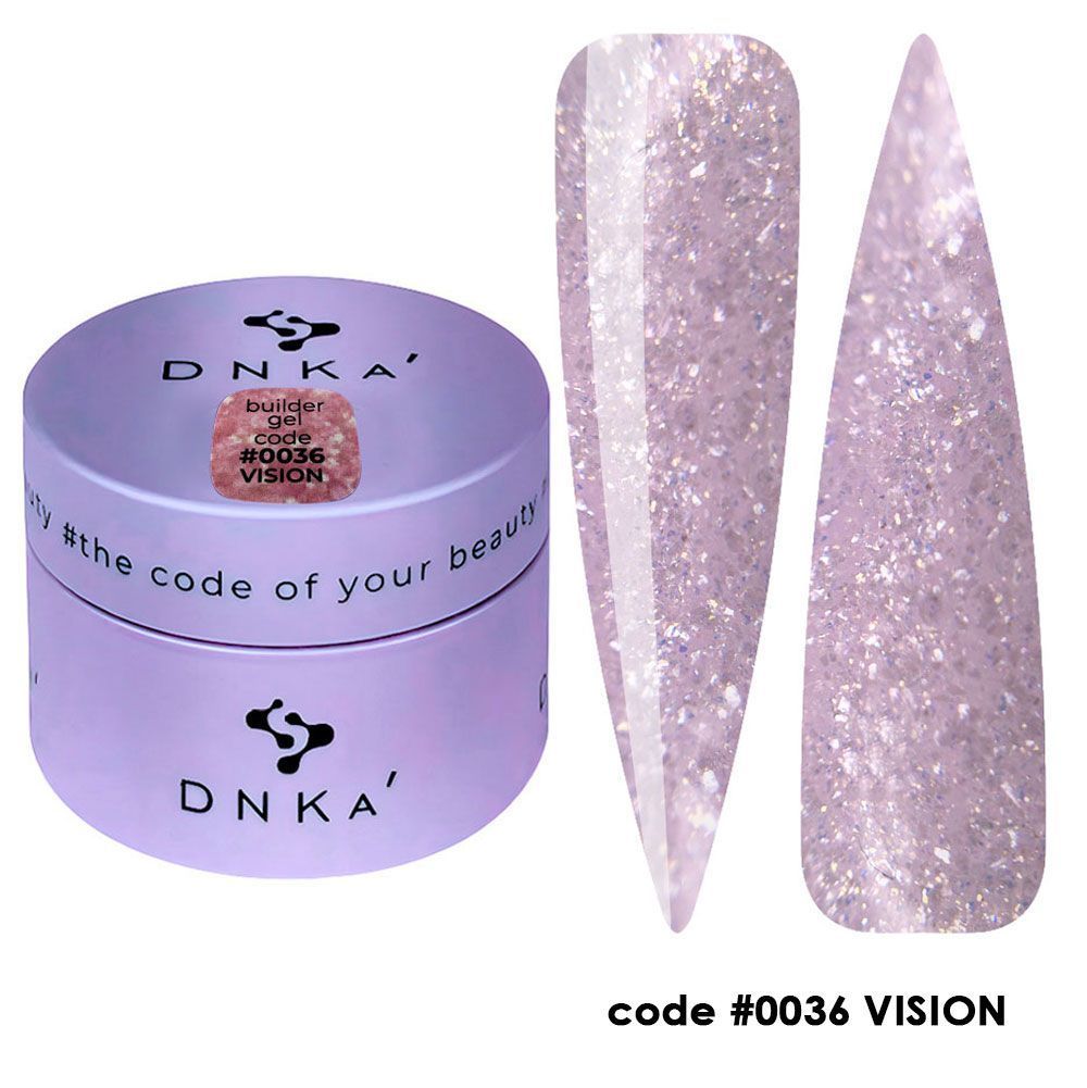Gel constructor DNKA Vision lavanda con purpurina