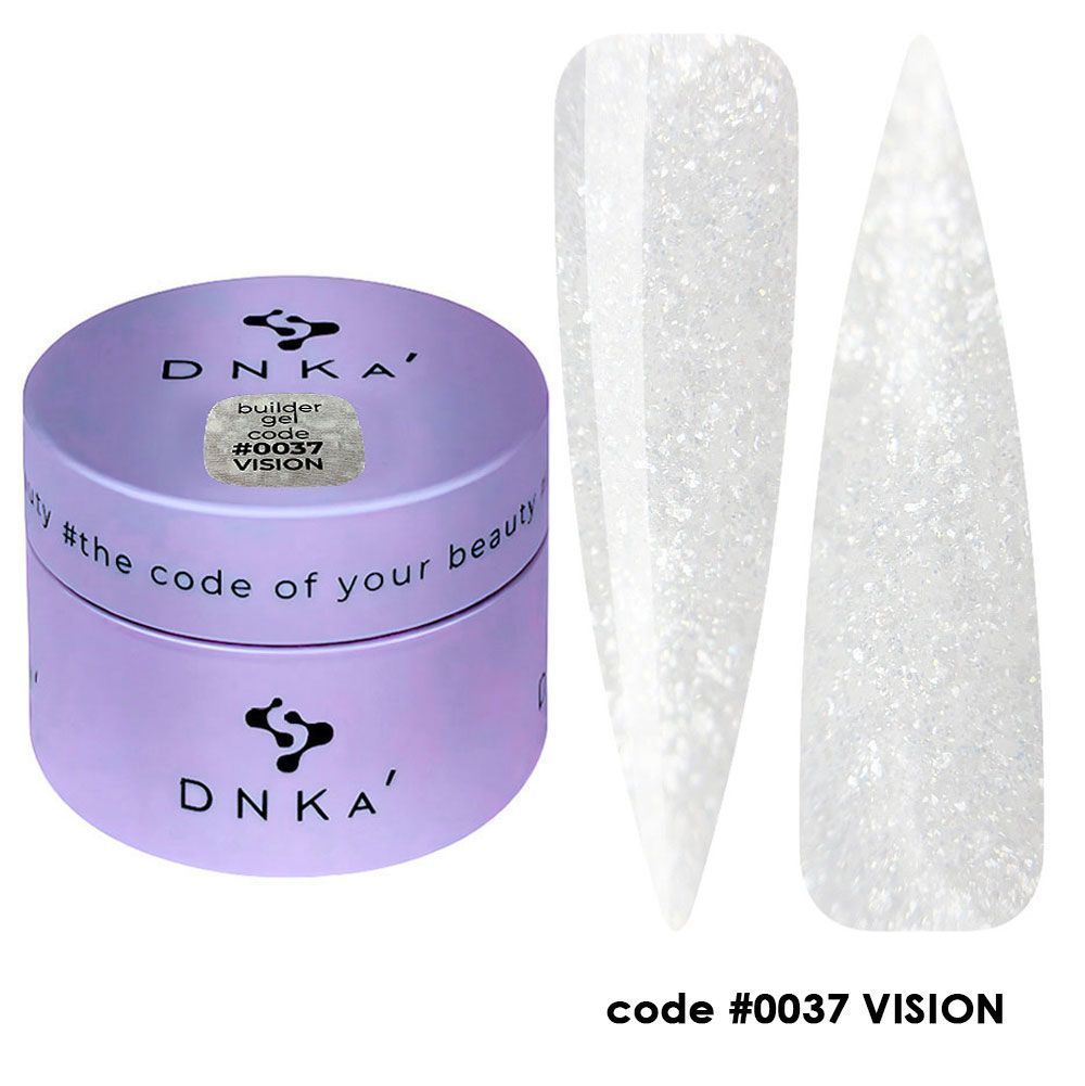 Gel constructor DNKA Vision blanco con purpurina