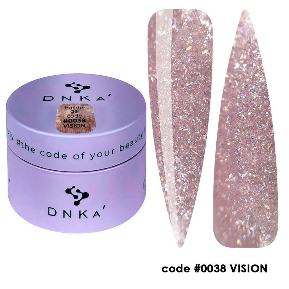Gel constructor DNKA Vision rosa con purpurina