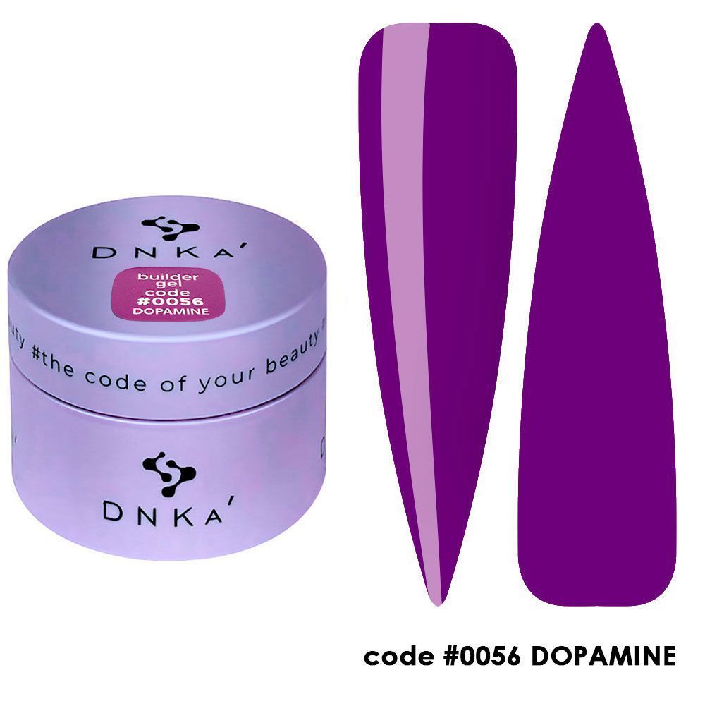 Gel constructor DNKA morado Dopamine con muestras de uñas
