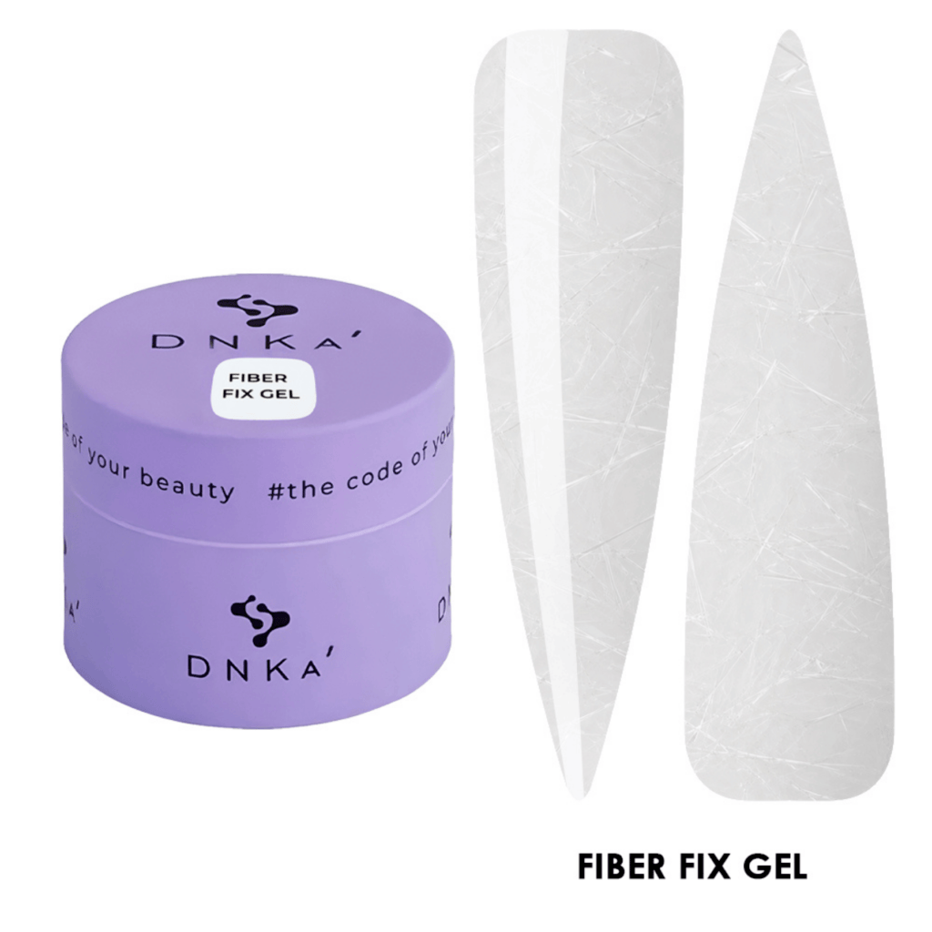 Bote DNKA Fiber Fix Gel con dos extensiones transparentes